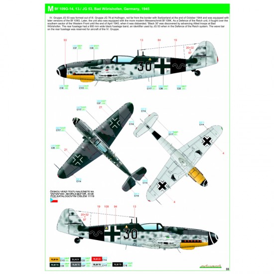 1/48 Bf109 G-6/G-14 Reichsverteidigung Stencils & Markings Decals for Eduard kits PLUS 1/48 Bf109 G-6/G-14 Reichsverteidigung Stencils & Markings Decals for Eduard kits PLUS