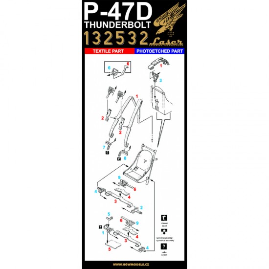 1/32 P-47D Thunderbolt Super Riveting Set for Hasegawa kits 1/32 P-47D Thunderbolt Super Riveting Set for Hasegawa kits