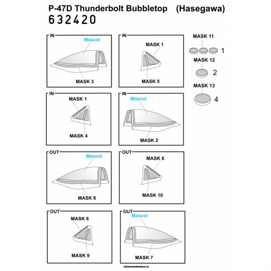 1/32 P-47D Thunderbolt Super Riveting Set for Hasegawa kits 1/32 P-47D Thunderbolt Super Riveting Set for Hasegawa kits