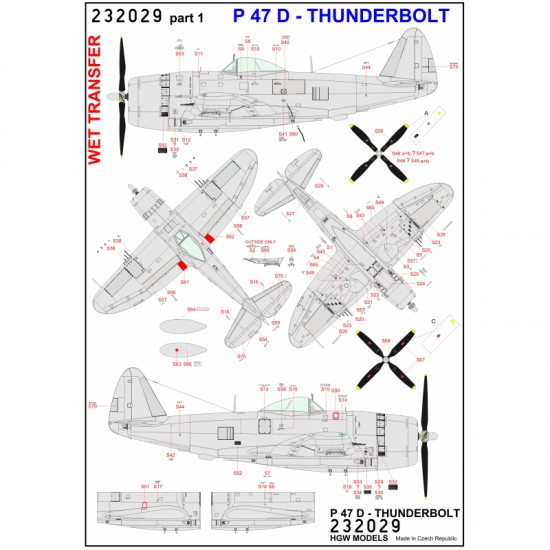 1/32 P-47D Thunderbolt Super Riveting Set for Hasegawa kits 1/32 P-47D Thunderbolt Super Riveting Set for Hasegawa kits