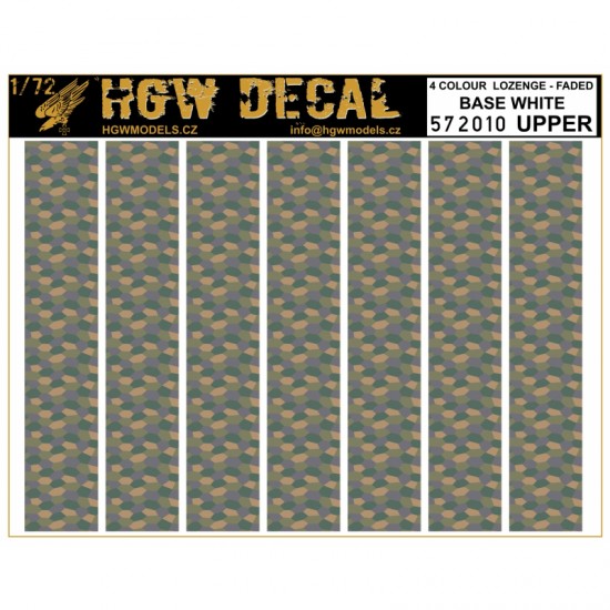 1/72 4 Colour Lozenge Lower - Base White Decals (A5) 1/72 4 Colour Lozenge Lower - Base White Decals (A5)