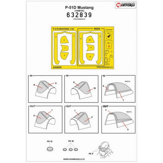 1/32 P-51D Mustang Paint Masking for Tamiya kit 1/32 P-51D Mustang Paint Masking for Tamiya kit