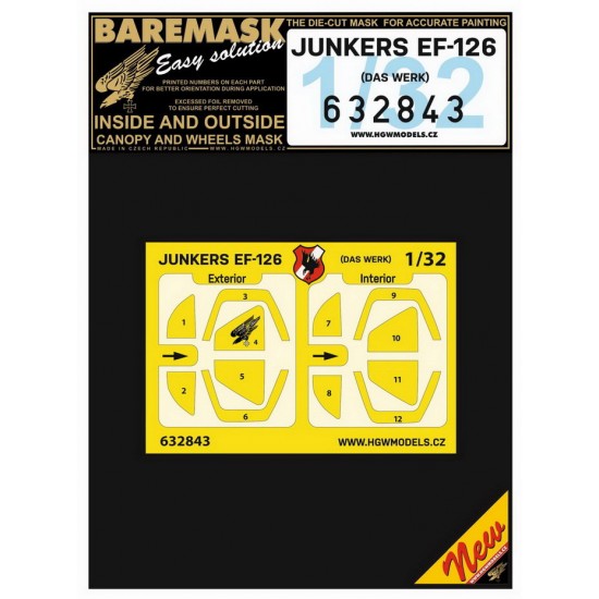 1/32 Junkers EF-126 Paint Masking for DAS WERK kits 1/32 Junkers EF-126 Paint Masking for DAS WERK kits