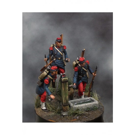 54mm Scale French Line Infantry 1870 (3 metal figures) 54mm Scale French Line Infantry 1870 (3 metal figures)