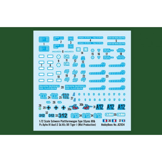 1/72 Schwere Plattformwagen Type SSyms 80 & PzKpfw.VI Ausf.E SdKfz.181 Tiger I Mid 1/72 Schwere Plattformwagen Type SSyms 80 & PzKpfw.VI Ausf.E SdKfz.181 Tiger I Mid