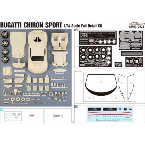 1/24 Bugatti Automobiles Chiron Sport Car 1/24 Bugatti Automobiles Chiron Sport Car