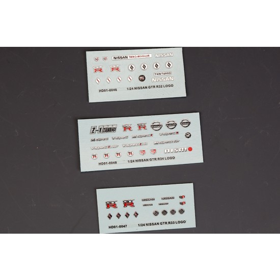 1/24 Nissan GTR R34 Metal Logo Stickers 1/24 Nissan GTR R34 Metal Logo Stickers