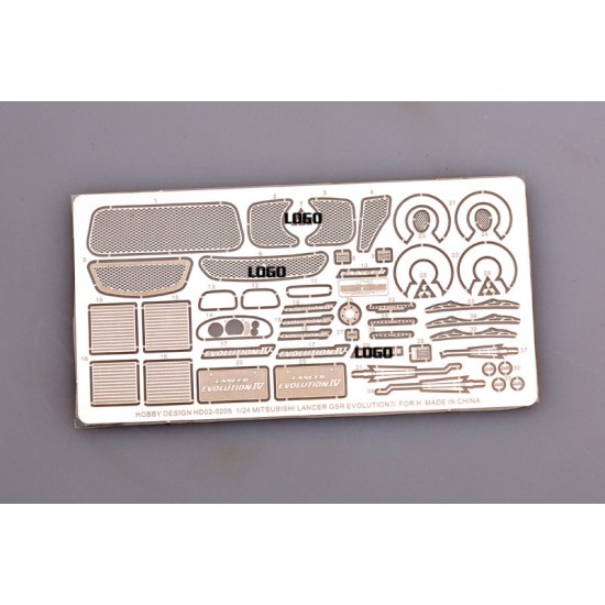 1/24 Mitsubishi Lancer GSR Evolution IV Photo-Etched set for Hasegawa kit 1/24 Mitsubishi Lancer GSR Evolution IV Photo-Etched set for Hasegawa kit