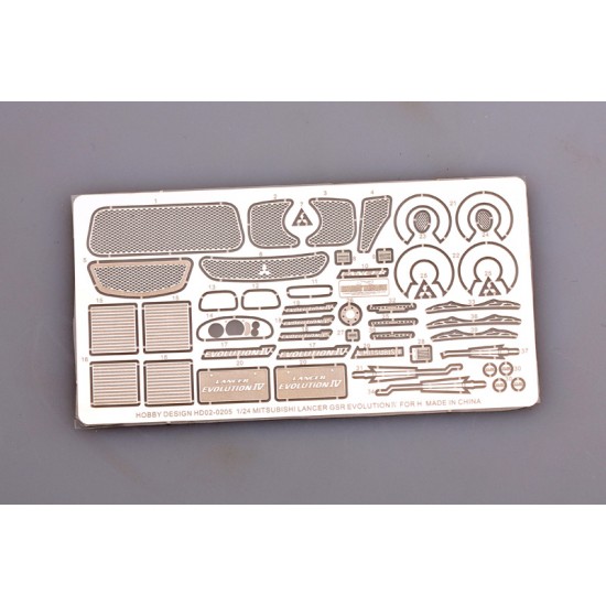 1/24 Mitsubishi Lancer GSR Evolution IV Photo-Etched set for Hasegawa kit 1/24 Mitsubishi Lancer GSR Evolution IV Photo-Etched set for Hasegawa kit