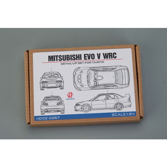 1/24 Mitsubishi Lancer Evolution V WRC Detail-up Set for Tamiya kit (Photoetch+Resin) 1/24 Mitsubishi Lancer Evolution V WRC Detail-up Set for Tamiya kit (Photoetch+Resin)