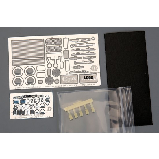 1/24 Nissan Skyline GTS-R (R31) Detail Set for Hasegawa kit #21129 1/24 Nissan Skyline GTS-R (R31) Detail Set for Hasegawa kit #21129