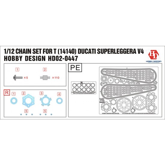 1/12 Chain Set for Tamiya Ducati V4 #14140