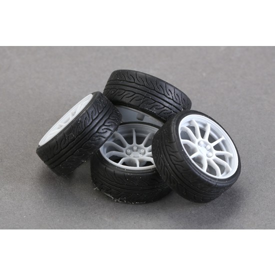 1/24 17inch Yokohama AD08 Tyres (245/40 R17) (4 Rubber Tyres)