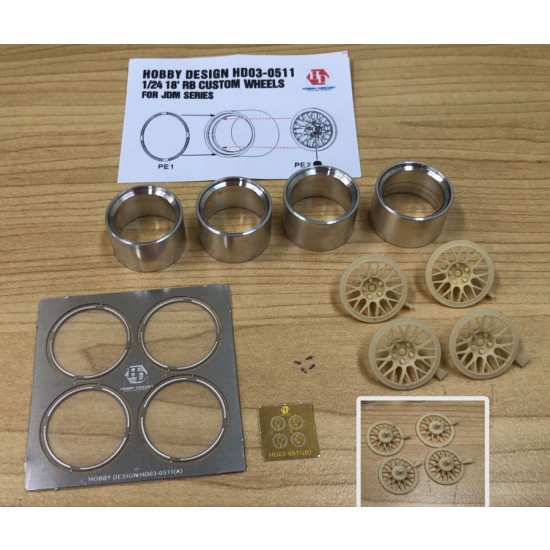 1/24 18 RB Custom Wheels for Jdm Series (Resin + Metal + PE)