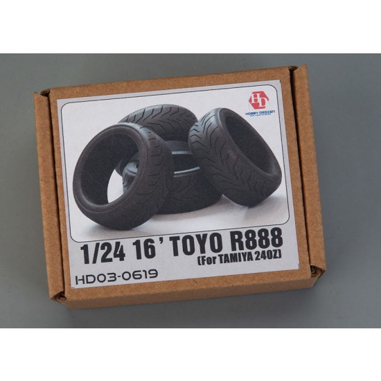 1/24 16 Toyo R888R Tyres For Tamiya 240Z