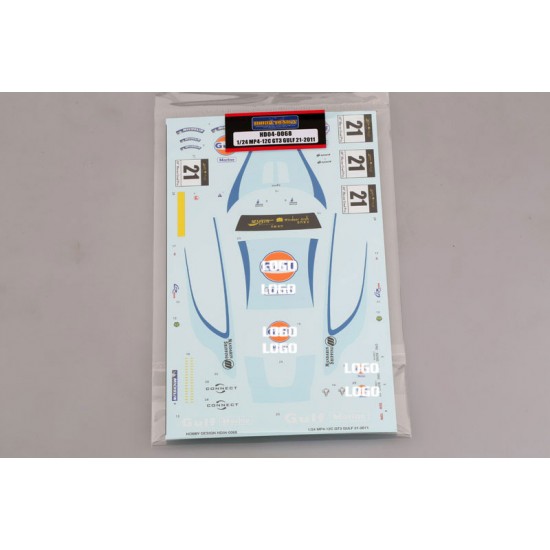 1/24 McLaren MP4-12C GT3 Gulf #21 Macau GT 2011 Decals for Fujimi kit 1/24 McLaren MP4-12C GT3 Gulf #21 Macau GT 2011 Decals for Fujimi kit