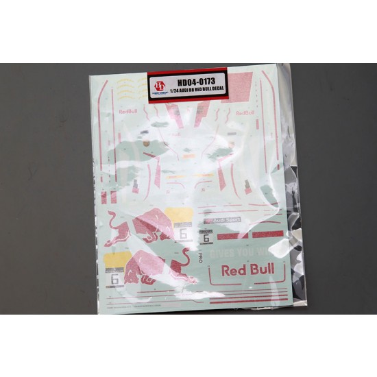 1/24 Audi R8 Red Bull Decal for NuNu kit #24004 1/24 Audi R8 Red Bull Decal for NuNu kit #24004