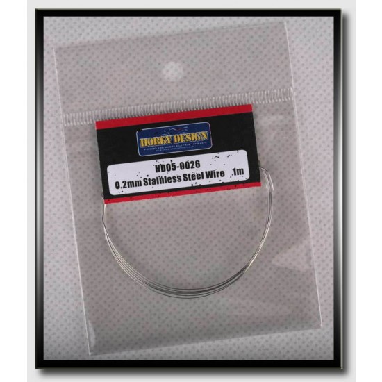 Stainless Steel Wire (Diameter: 0.2mm, Length: 1 meter) Stainless Steel Wire (Diameter: 0.2mm, Length: 1 meter)