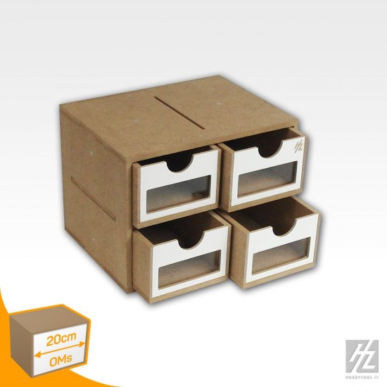 Four-Drawer Module (dimensions: 20 x 15 x 15cm) Four-Drawer Module (dimensions: 20 x 15 x 15cm)