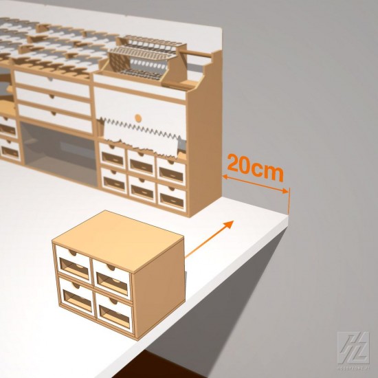 Four-Drawer Module (dimensions: 20 x 15 x 15cm) Four-Drawer Module (dimensions: 20 x 15 x 15cm)