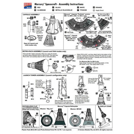 1/72 Spacecraft Series - Mercury Spacecraft (2 kits) 1/72 Spacecraft Series - Mercury Spacecraft (2 kits)
