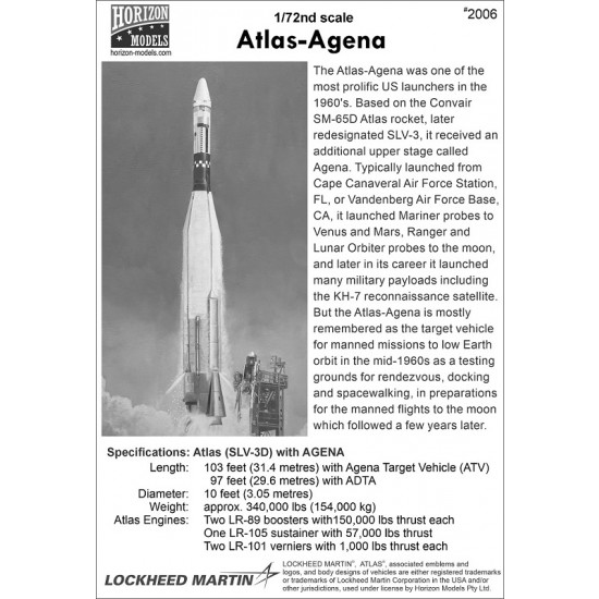 1/72 Atlas-Agena SLV-3D with ATV