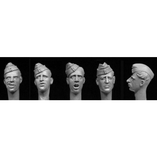 1/35 5x WWII British Heads in Sidecaps 1/35 5x WWII British Heads in Sidecaps