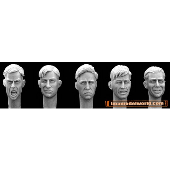 1/35 5x Different Heads with WWII Haircuts 1/35 5x Different Heads with WWII Haircuts