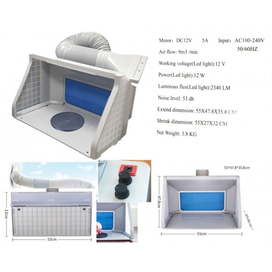 Portable Airbrush Spray Painting Booth with LED Lighting Ver.2