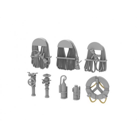 1/350 US Navy Fire Hose, Velve & Life Ring Set 1/350 US Navy Fire Hose, Velve & Life Ring Set