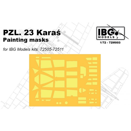 1/72 PZL 23 Karas Paint Masking for IBG Models #72505-72511 1/72 PZL 23 Karas Paint Masking for IBG Models #72505-72511