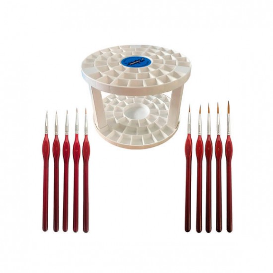 Synthetic Paint Brush Set Holder & Brushes Synthetic Paint Brush Set Holder & Brushes