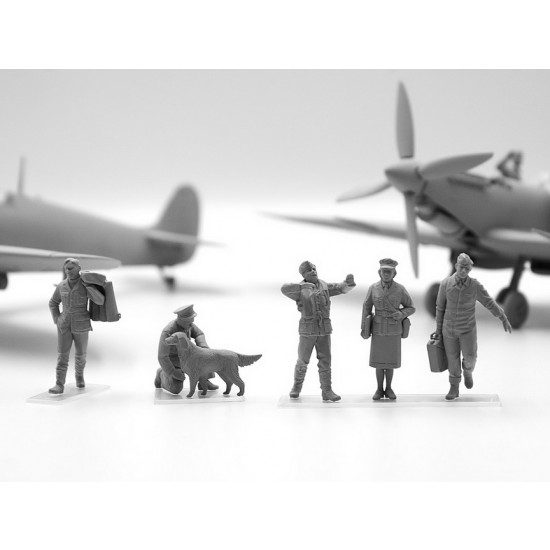 1/48 WWII RAF Airfield Spitfire IX, VII, Pilots & Ground Personnel (3 kits & 7 figures) 1/48 WWII RAF Airfield Spitfire IX, VII, Pilots & Ground Personnel (3 kits & 7 figures)
