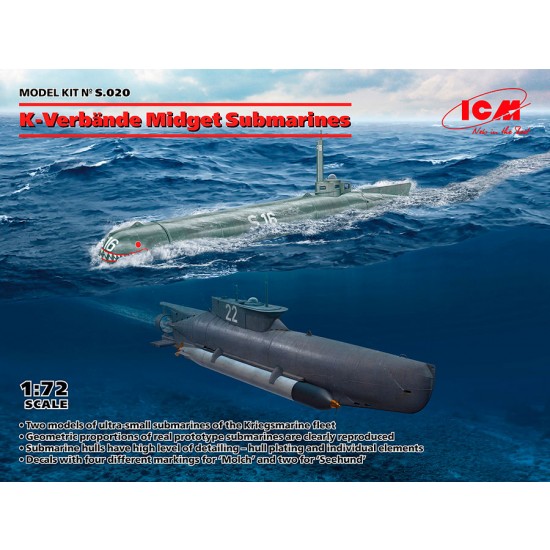 1/72 K-Verbande Midget Submarines (2 kits) 1/72 K-Verbande Midget Submarines (2 kits)