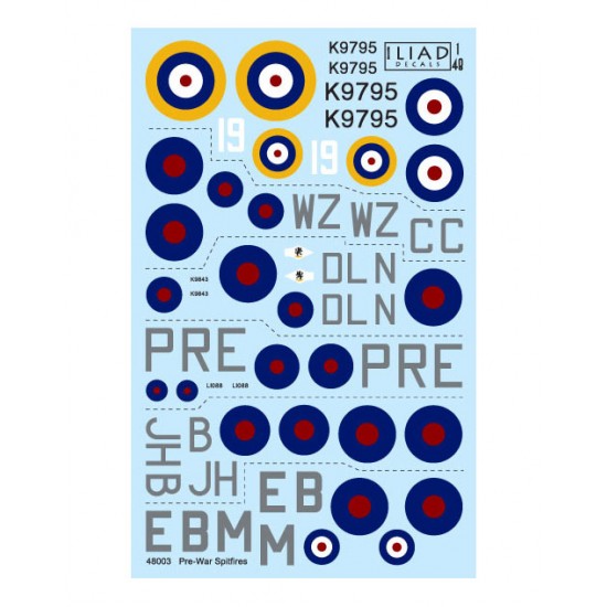Decals for 1/48 Pre-war Supermarine Spitfire Decals for 1/48 Pre-war Supermarine Spitfire