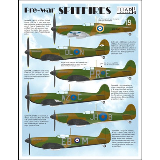Decals for 1/48 Pre-war Supermarine Spitfire