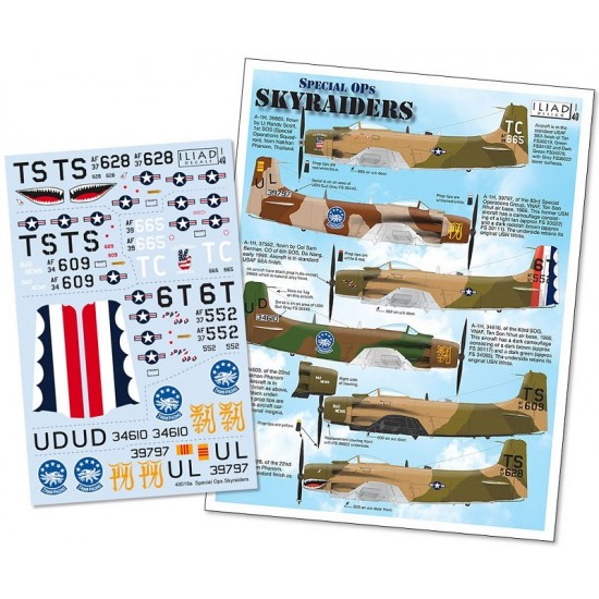 Decals for 1/48 Douglas A-1 Special OPs Skyraiders Decals for 1/48 Douglas A-1 Special OPs Skyraiders