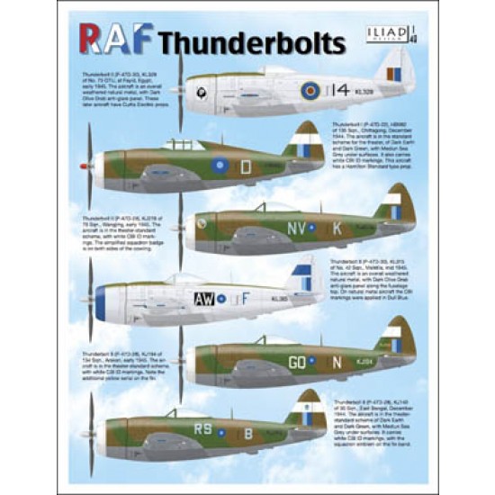Decals for 1/48 RAF Republic P-47 Thunderbolt Decals for 1/48 RAF Republic P-47 Thunderbolt