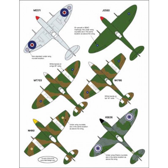 Decals for 1/48 Supermarine Spitfire over India Decals for 1/48 Supermarine Spitfire over India