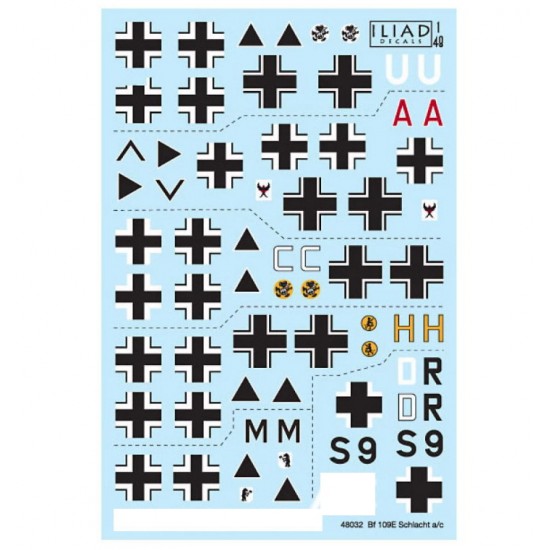 Decals for 1/48 Messerschmitt Bf 109E Schlacht units Decals for 1/48 Messerschmitt Bf 109E Schlacht units