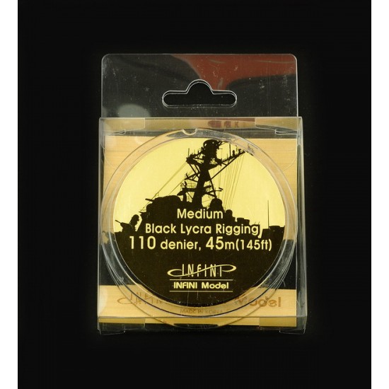 1/200, 1/350 Black Ship Rigging 110 Denier - Medium (45m / 145ft) 1/200, 1/350 Black Ship Rigging 110 Denier - Medium (45m / 145ft)