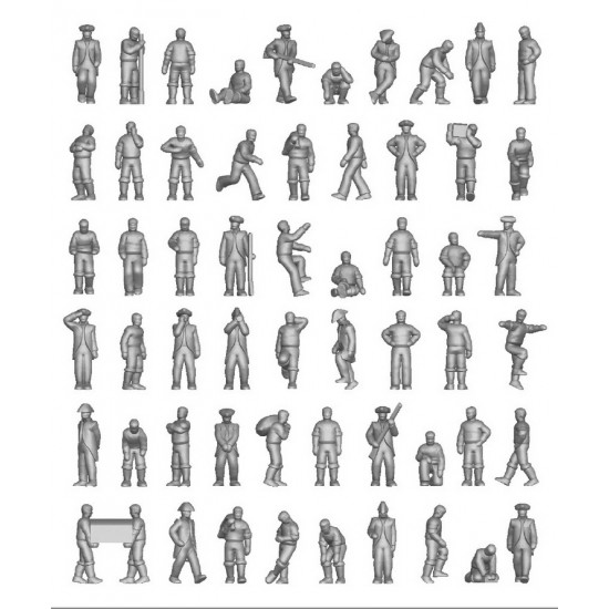 1/700 18-19th Century Deck Crew (91 figures) 1/700 18-19th Century Deck Crew (91 figures)