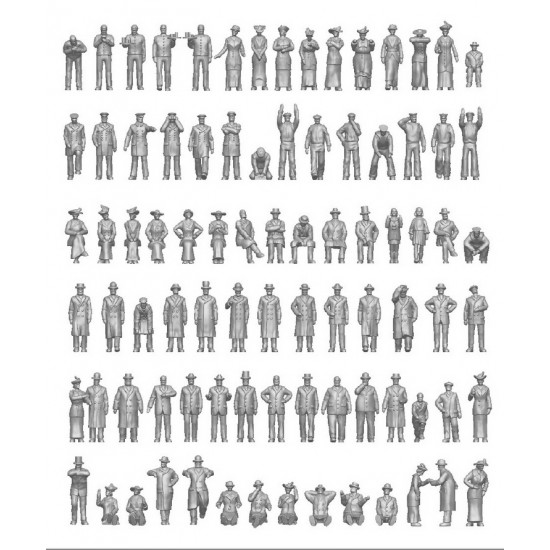 1/350 20th Century Civil Ship Passengers & Crew (76 figures)