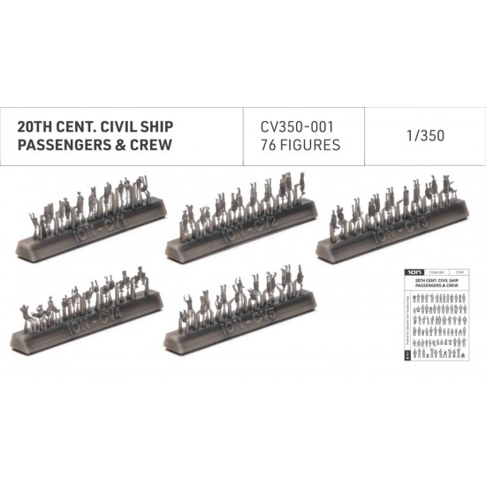 1/350 20th Century Civil Ship Passengers & Crew (76 figures)