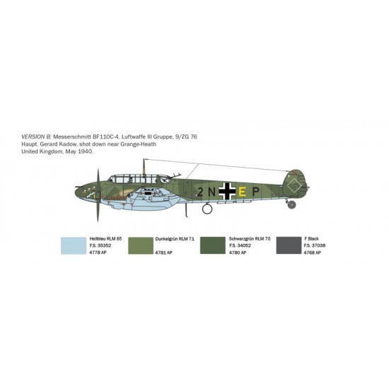 1/72 Messerschmitt BF-110 C-3/C-4 Fighter-bomber 1/72 Messerschmitt BF-110 C-3/C-4 Fighter-bomber