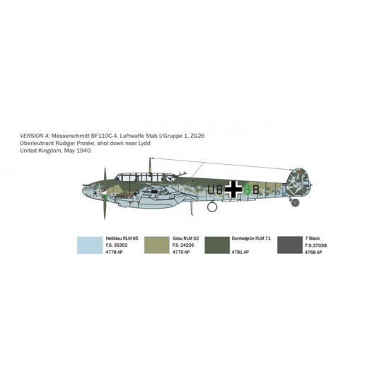 1/72 Messerschmitt BF-110 C-3/C-4 Fighter-bomber 1/72 Messerschmitt BF-110 C-3/C-4 Fighter-bomber