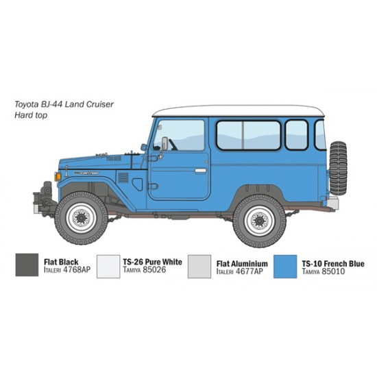 1/24 Toyota Land Cruiser BJ44 w/Soft/Hard Top Rubber Tyres 1/24 Toyota Land Cruiser BJ44 w/Soft/Hard Top Rubber Tyres