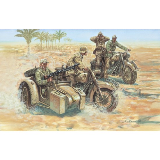 1/72 WWII German Motorcycles Pack w/4 Motorcycles and 16 Figures 1/72 WWII German Motorcycles Pack w/4 Motorcycles and 16 Figures