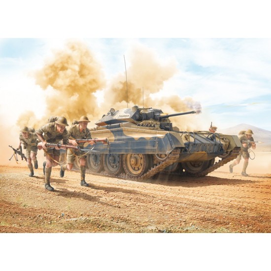1/35 Crusader Mk II w/8th Army Infantry Rubber Tracks & 5 Figures 1/35 Crusader Mk II w/8th Army Infantry Rubber Tracks & 5 Figures