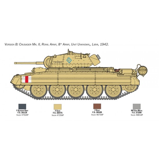 1/35 Crusader Mk II w/8th Army Infantry Rubber Tracks & 5 Figures 1/35 Crusader Mk II w/8th Army Infantry Rubber Tracks & 5 Figures